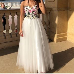 strapless prom dress